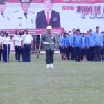Kapten Inf Donny Lumenta Jadi Komandan Upacara Penurunan Bendera HUT ke-77 Proklamasi RI di Minahasa
