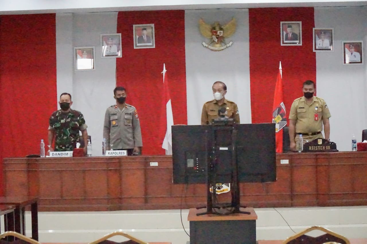 Kasdim 1302/Minahasa Hadiri Vicon Koordinasi Pengendalian Inflasi Daerah 1 IMG 20220905 WA0090
