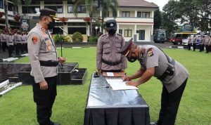 Kapolres Tabanan Pimpin Upacara Penerimaan Jabatan Kasat Pamobvit