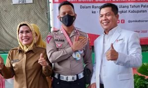 Kepedulian Sesama Lewat Donor Darah, Anggota Satlantas Polres Serang Dapat Penghargaan dari PMI  