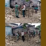 Menjalin Hubungan Harmonis Antara TNI Dan Warga, Babinsa Sertu Bakri Ikut Pegang  Skop