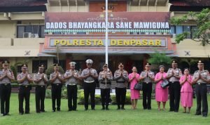 9 Personil Polresta Denpasar, Terima Kenaikan Pangkat Perwira Pengabdian