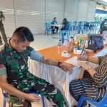Anggota Korem 131/Santiago Ikuti Kegiatan Donor Darah