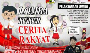 Majukan Sejarah Kembes, Sanggar Wirabudaya Minahasa Gelar Lomba Tutur Cerita Rakyat Berbahasa Tombulu