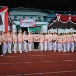 Gelar Perlombaan Lari Estafet Dalam Rangka HUT DWP Kota Pangkalpinang ke 23