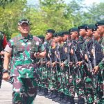 Dipimpin Danrem 173/PVB, Upacara Sambut 450 prajurit Satgas Satuan Organik Yonif R 712/Wiratama,