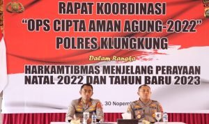 Kapolres Klungkung Pimpin Rapat Kordinasi Ops Cipta Aman Agung 2022 Bersama Jajarannya