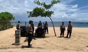 Polda Bali Lakukan Patroli, Siagakan ATV dan Amankan Pesisir Pantai Kawasan ITDC
