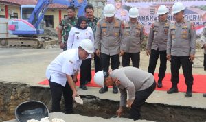 Bupati Blora dan Kabareskrim Lakukan Peletakan Batu Pertama Pembangunan Mapolres Blora
