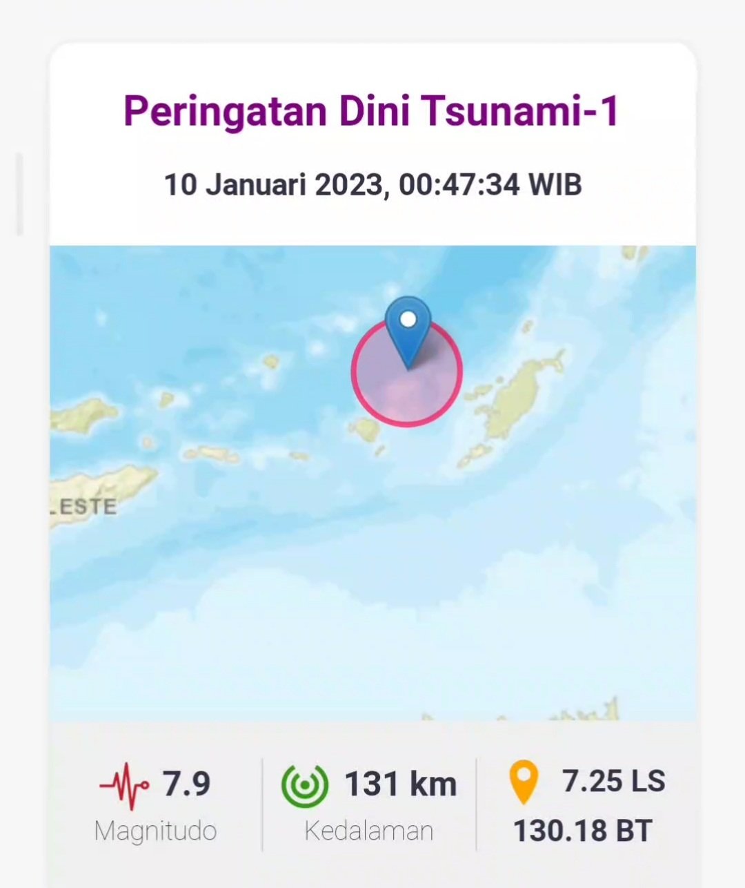 Breaking News: Terasa Hingga Malaka, Gempa 7,9 M di Maluku Tengara Berpotensi Tsunami 1 Screenshot 20230110 023117 WhatsApp