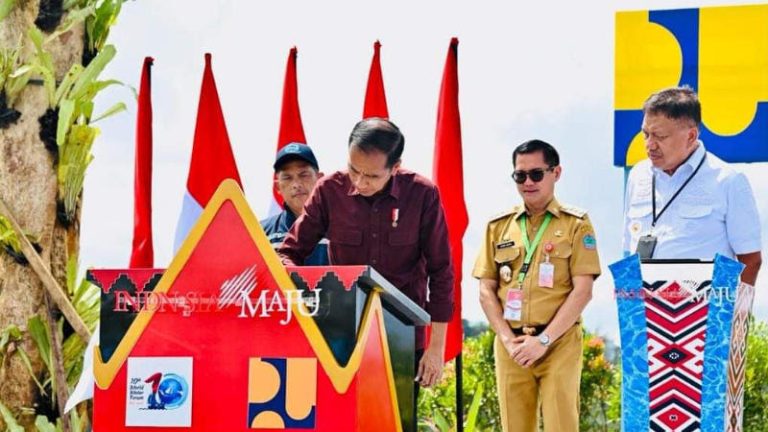 Kunjungan Kerja ke Sulut, Bupati Joune Ganda Dampingi Presiden Jokowi Resmikan Bendungan Kuwil Kawangkoan