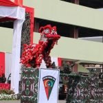 Aktraksi Barongsai Yonif 147/KGJ Tampil Dalam Kunker Kasad di Makodam II/Swj