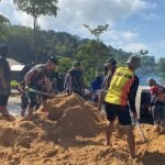 Wujudkan Kebersamaan, Prajurit Yonif 147/KGJ Bangun Masjid Mako Brimob Bangka-Belitung