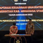 Wakili Bupati, Sekda Minut Serahkan LKPD Unaudited T.A 2022:  Optimis Pertahankan Opini WTP