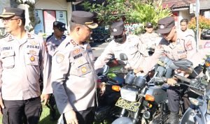 Kapolres Gianyar Pimpin Apel Pengecekan Kendaraan Operasional Jajaran Polres Gianyar