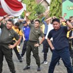 Danrem 044/Gapo Ikuti Olahraga Bersama Forkopimda Sumsel di Jasdam II Sriwijaya