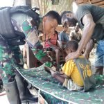 Satgas Yonif Raider 200/BN Beri Pelayanan Kesehatan Gratis ke Warga Kampung Kekey