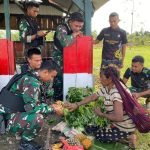 Tingkatkan Perekonomian, Satgas Yonif Raider 200/BN Beli Hasil Kebun Warga