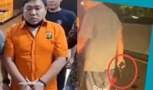 VIRAL Aksi Koboi Jalanan ‘Bang Jago’ Tenteng Pistol Todong Sopir Taksi, Kini Muka Pucat Diringkus Polisi