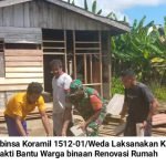 Babinsa Koramil 1512-01/Weda Laksanakan Karya Bhakti Bantu Warga binaan Renovasi Rumah