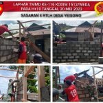 TMMD Ke-116 Kodim 1512/Weda bangun RTLH Milik Nuriani Butuh Masyarakat Desa Bilifitu Halteng