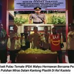 Belum Sampai Sebulan Dilantik Sebagai Kapolsek Pulau, IPDA Wahyu Pimpin Pemberantasan Miras di Kelurahan Kastela