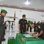 Brigjen TNI Iwan Ma’rup Zainudin Pimpin Sertijab Dandim 0412/LU dan 2 Kasirem 043/Gatam