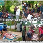 Kodim 1512/Weda Dan Jajaran Koramil Berkurban 4 Ekor Sapi Pada Momentun Idul Adha 1444H/2023 Masehi