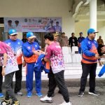 Bupati Bungo Didampingi Ketua KONI Lepas Kontingen Bungo Mengikuti Peserta Porprov ke XXIII di Jambi