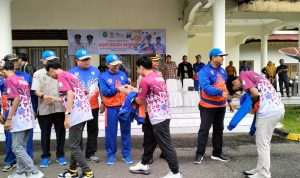 Bupati Bungo Didampingi Ketua KONI Lepas Kontingen Bungo Mengikuti Peserta Porprov ke XXIII di Jambi