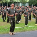 Tingkatkan Kebugaran Tubuh, Prajurit Korem 043/Gatam Laksanakan Senam SKJ dan Aerobik