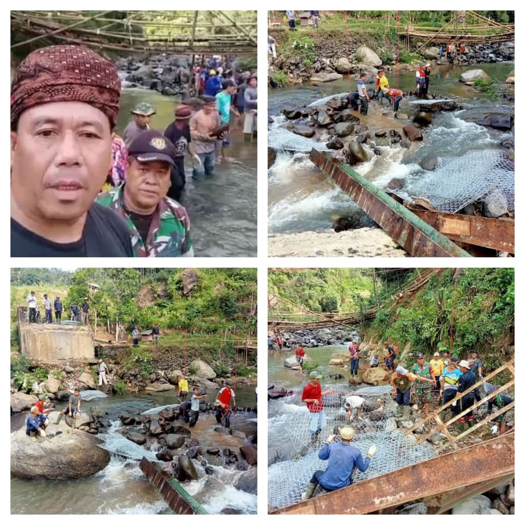 Pemerintah Desa Situmulya Bersama Masyarakat Setempat Bangun Jembatan Darurat 1 IMG 20230712 WA0026