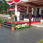 Dandim 1512/Weda Hadiri Upacara HUT Bhayangkara Ke 77 Tahun Yang Digelar Polres Halteng