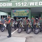 Personil Kodim 1512/Weda Terima 40 Unit Sepeda Motor Bantuan Menhan RI