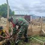 Peduli Sesama, Babinsa Koramil 1512-02/Patani Bantu Warga Binaan Bangun Rumah