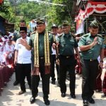 Danpusterad Kunjungi Kampung Pancasila di Wilayah Kodim 0410/BKL