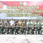 Danrem Gapo Hadiri Upacara Pemberangkatan Satgas Pamtas RI-Malaysia Yonarhanud 12/SBP