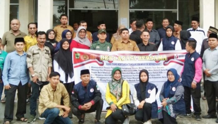 Panwaslu Kecamatan VII Koto Sungai Sarik Gelar Deklarasi Pemilu Damai 2024