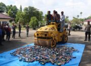 Operasi Pekat dan KRYD Berhasil: Polres Tebo Musnahkan Barang Bukti Kejahatan di Penghujung Tahun 2023