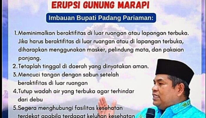Marapi Naik Status, Bupati Padang Pariaman Keluarkan Imbauan Waspada Dampak Abu Vulkanik