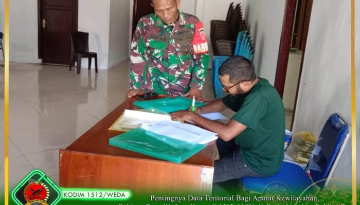 Babinsa Desa Wedana, Koramil 1512/Weda Rutin Lakukan Puldata Ter