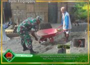 Manunggal Bersama Rakyat, Babinsa Desa Fritu Bantu Warga Bangun Rumah Layak Huni
