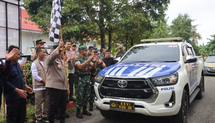 Amanat Waka Polda Jambi, saat Pengecekan Kesiapan Personil Pam TPS Polres Bungo