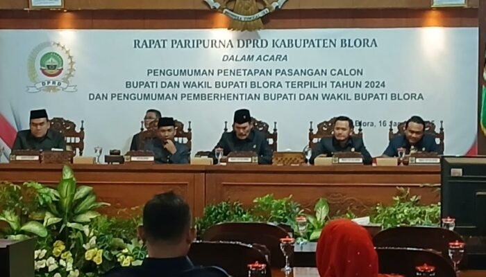 DPRD Blora Umumkan Calon Bupati dan Wakil Bupati Terpilih Tahun 2024