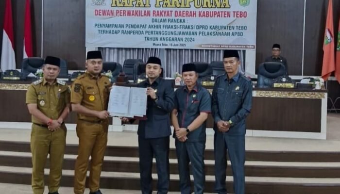 DPRD Tebo Gelar Paripurna, 8 Fraksi Setujui Pertanggungjawaban APBD 2024
