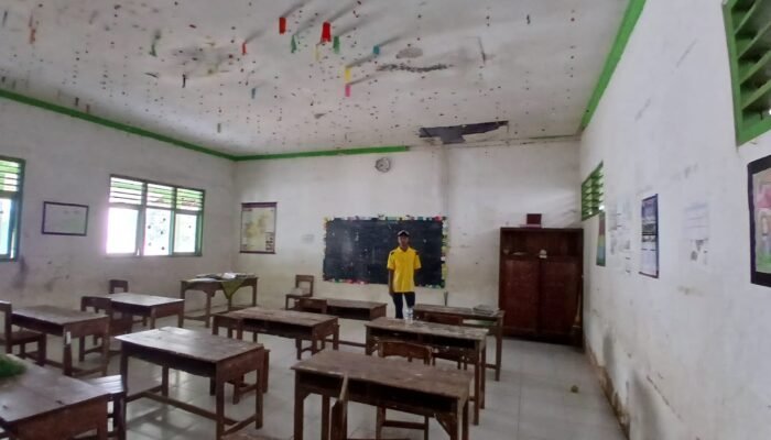 Miris! SDN 3 Bedingin Blora Rusak Parah, Atap Nyaris Ambruk dan Meja Belajar Lapuk