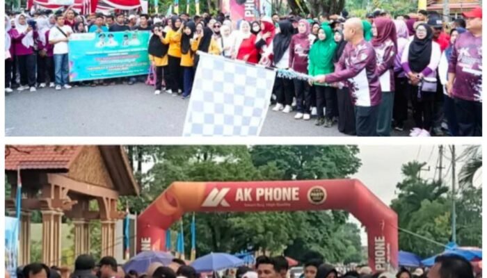 Bupati dan Wabup Bungo Meriahkan Jalan Santai HUT ke-60 Kabupaten Bungo