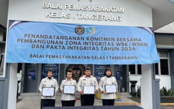 Perkuat Reformasi Birokrasi, Bapas Tangerang Teken Zona Integritas 2026