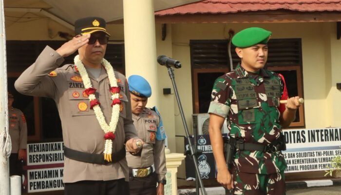 Apel Tradisi Sambut Kapolres Baru, Polres Bungo Perkuat Sinergitas TNI–Polri