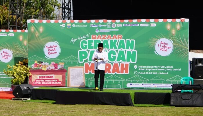 Wagub Jambi Abdullah Sani Buka Gerakan Pangan Murah di TVRI, Strategi Tekan Harga Jelang Lebaran